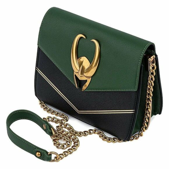 Loungefly Disney Marvel Loki hardware crossbody bag faux leather NWT - Picture 5 of 5